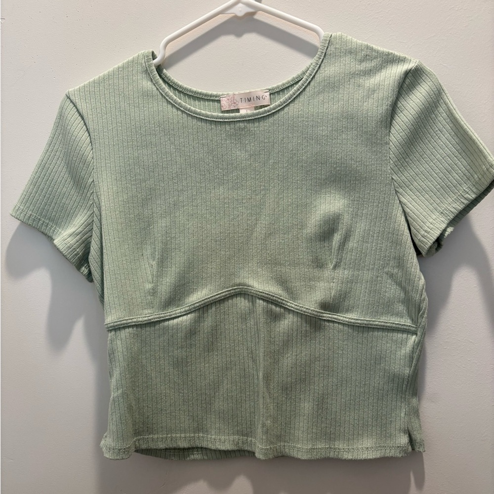 Green Crop Top Tshirt
